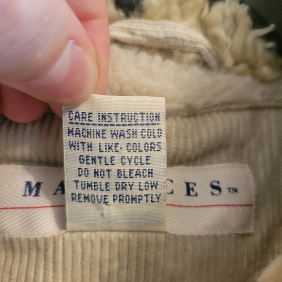 Vintage Maurices Cream Corduroy Vest With Sherpa Lining And Collar - Picture 6 of 6